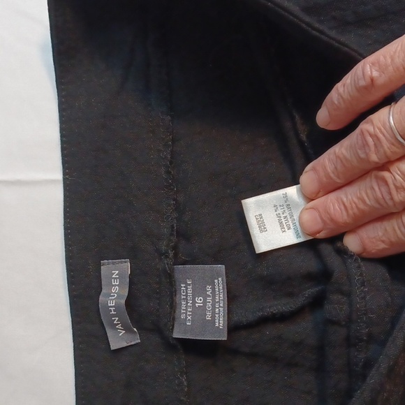 Vanhuesen  Tweed  Black Casual Pants Sz 16 Stretch - Picture 3 of 8